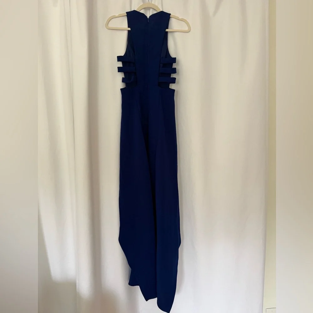 BCBG Cobalt Blue High-Low Cutout Evening Dress - Picture 6 of 6